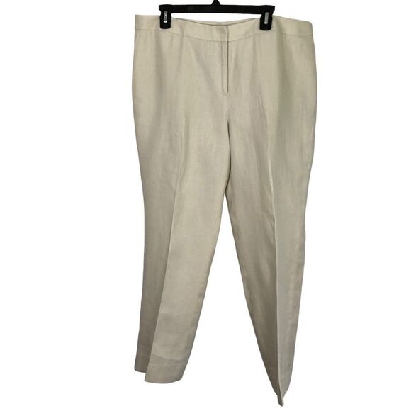 Lafayette 148 New York Linen Barrow Pants TanSize 14 - Picture 3 of 12
